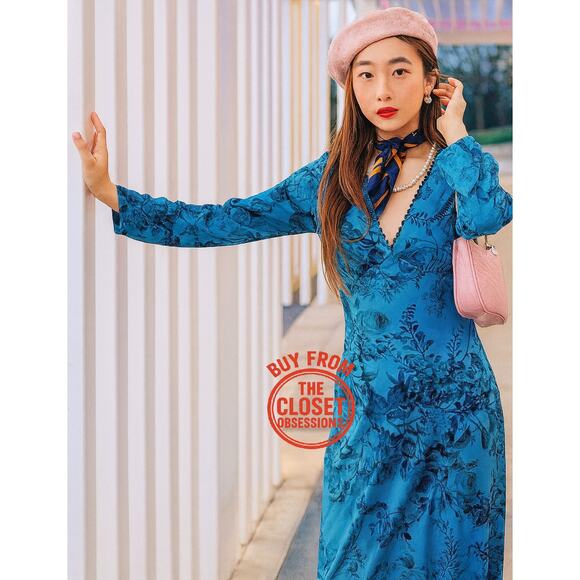 ZARA V-Neck Midi Dress NWT - Picture 8 of 16